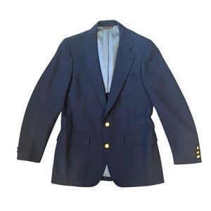 Vintage Cricketeer Classic Navy Blazer Gold Button Mens 42R Sports Jacket Preppy